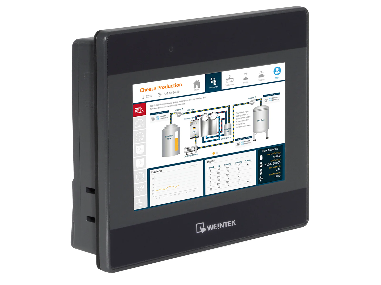 Weintek HMI touchscreen panel installed in an industrial control system by Northwest Automation